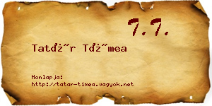 Tatár Tímea névjegykártya